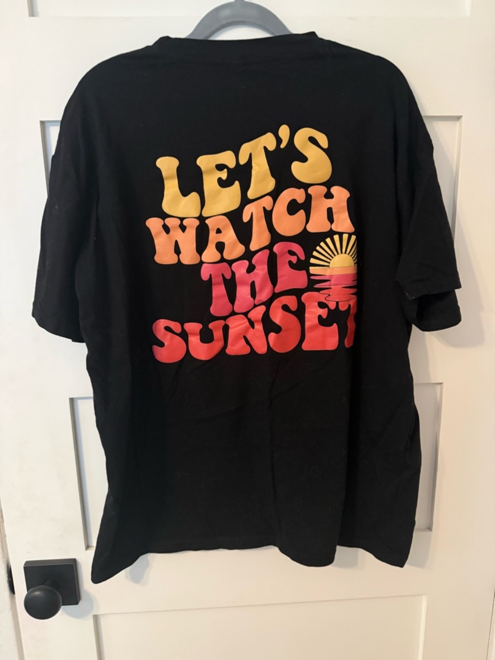 Let's Watch The Sunset Graphic Tee - Black with Sunset Gradient